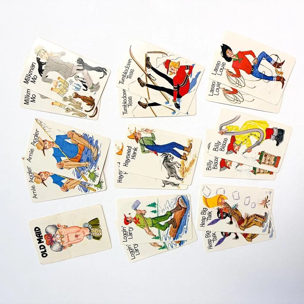 Vintage Old Maid Card Game Complete Whitman with Orig. Plastic Case White
